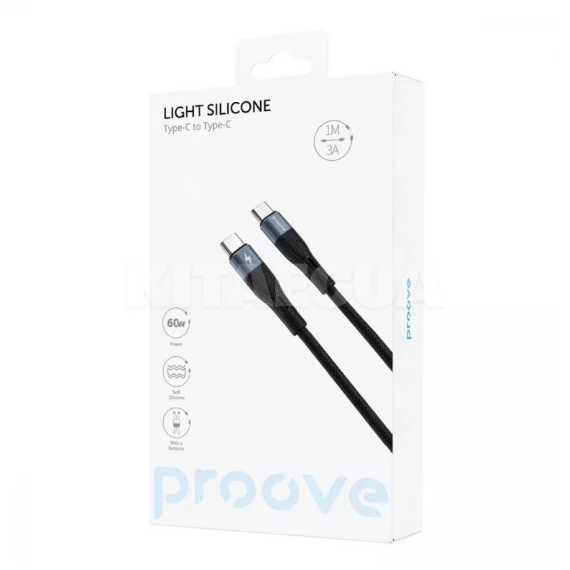 Кабель Type-C Type-C 60W 1м Light Silicone белый PROOVE (491970003) - 3