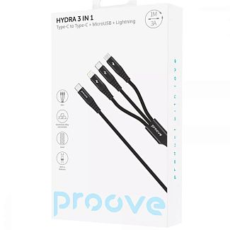 Кабель Proove Hydra 3 in1 Type-C + Micro USB + Lightning (1m) PROOVE