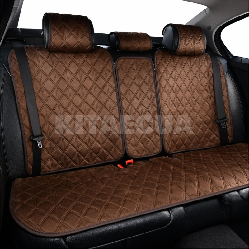 Накидки на сиденья коричневые с подголовником Nitro CARLIFE (SC40404) - 3