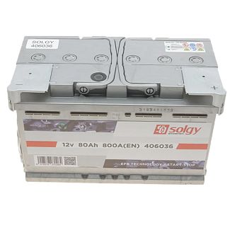 Акумулятор автомобільний 80Ач 800А "+" праворуч Solgy