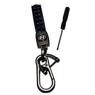 Брелок для ключей плетеный с карабином "Hyundai" 