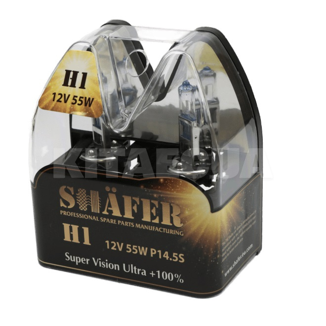 Галогенные лампы H1 55W 12V Super Vision Ultra +100% комплект SHAFER (SL3001)