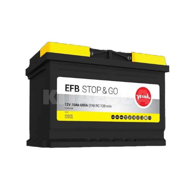Акумулятор автомобільний 70Ач 680А "+" праворуч Vesna (313 070)