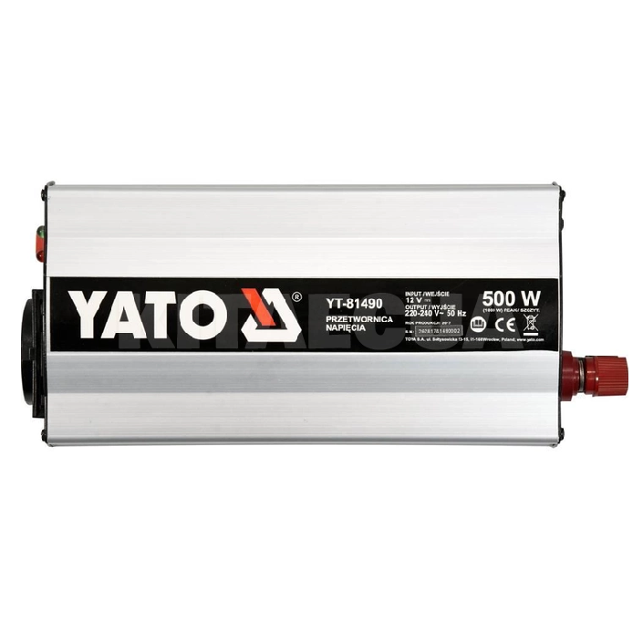 Інвертор (перетворювач) 12-230В 500Вт YATO (YT-81490)