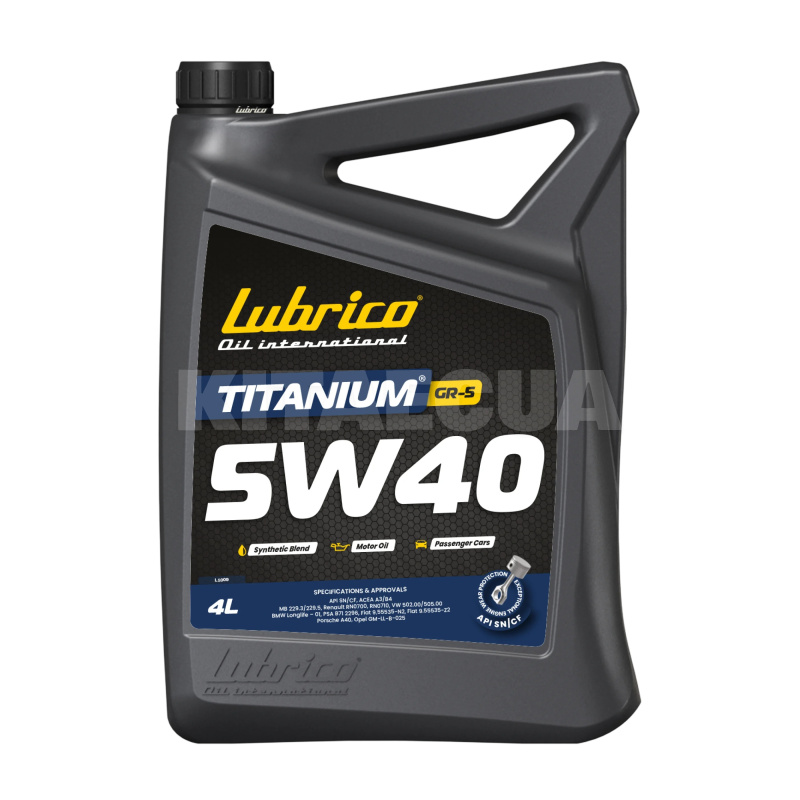 Масло моторное синтетическое 4л 5W-40 TITANIUM GR-5 LUBRICO (L-1009-10100040)
