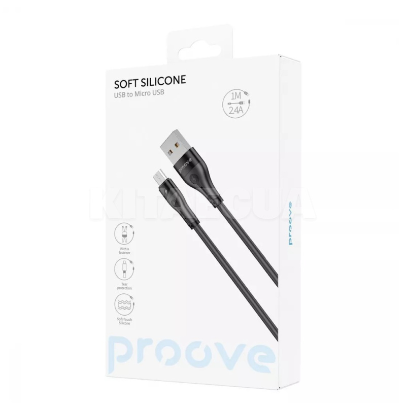 Кабель USB Micro USB 2.4A 1м Soft Silicone білий PROOVE (492050003) - 6