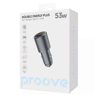 Автомобильное зарядное устройство 12В/24В USB+Type-C 53W Double Energy Plus PROOVE