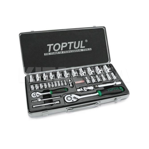 Набір головок та комплектуючих 1/4"х1/2" 34 предмета TOPTUL (GCAD3401-TOPTUL)