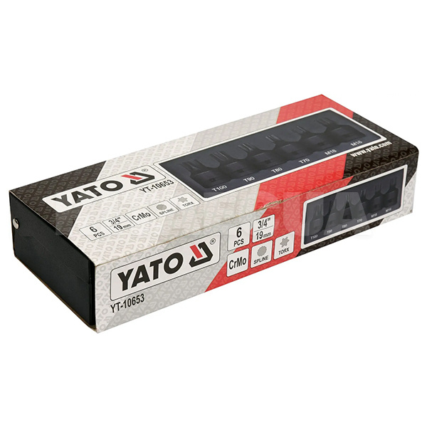 Набор бит ударных 3/4" TORX/SPLINE 6 предметов YATO (YT-10653-YATO) - 3