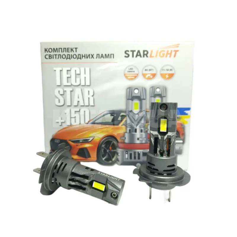 LED лампа для авто TechStar +150% H7/H18 50W 5500K (компл.) StarLight (SL-TS-H7/H18)