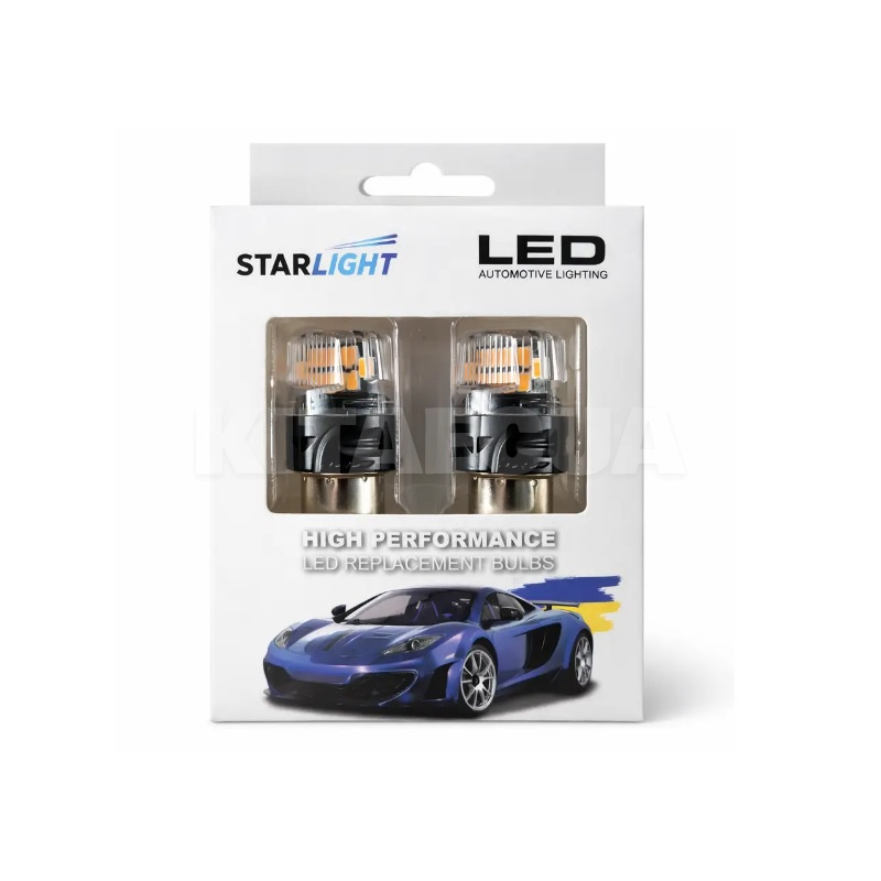 LED лампа для авто Vision P21W 8W 6000K оранжевая (компл.) StarLight (SL-1156-BRS-A)