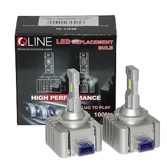 LED лампа для авто Ultra D8S 65W 6000K (комплект) QLine