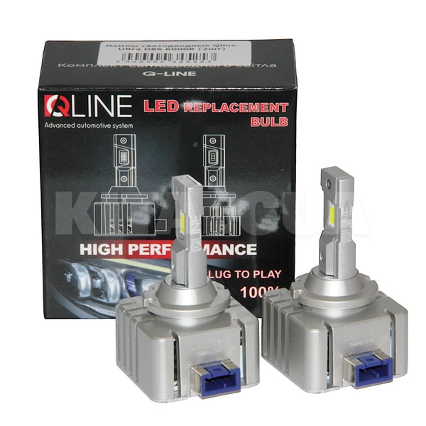 LED лампа для авто Ultra D8S 65W 6000K (комплект) QLine (00-00020285)