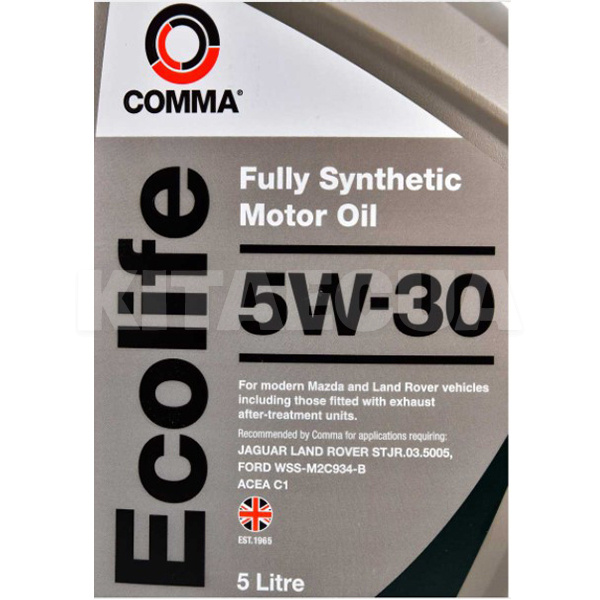 Масло моторное синтетическое 5л 5W-30 ECOLIFE COMMA (BA12E7) - 2