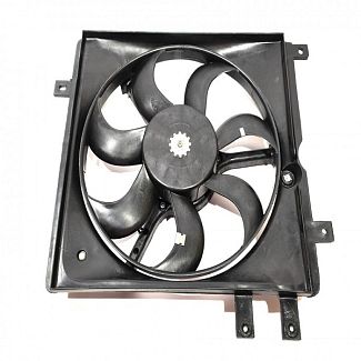 Вентилятор охлаждения радиатора в сборе (5 креплений) левый KLM Autoparts