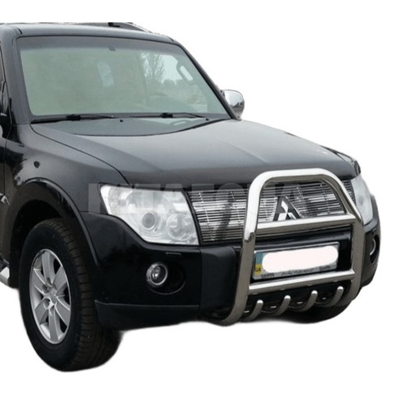 Кенгурятник QT007 Mitsubishi Pajero Wagon III нержавеющая сталь CAN (dug629113) - 2