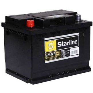 Аккумулятор автомобильный 56Ач 480А "+" слева STARLINE