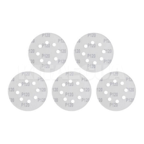 Диск шлифовальный 125 мм P120 8-отверствий (компл 5 шт.) Intertool (BT-0587-INTERTOOL) - 2