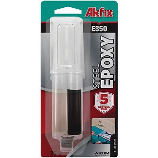 Клей двокомпонентний епоксидний для металу E350 25мл Akfix
