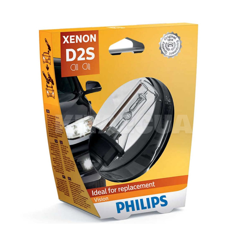 Ксеноновая лампа D2S 35W 85V (P32d-2) S1 Vision PHILIPS (85122VIS1)