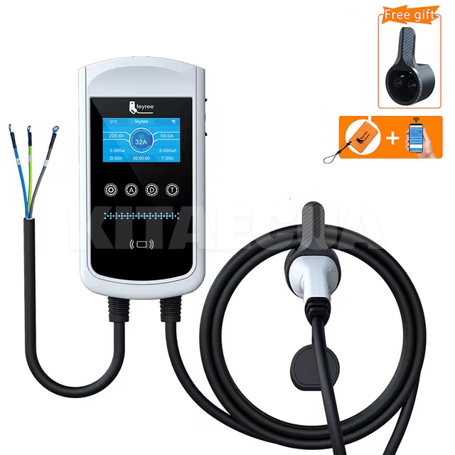 Зарядка для электромобиля Type 2 7.4 кВт 32A 1-фаза Pisces Wi-Fi FEYREE (FY7-32-1PH-TP2-CS)