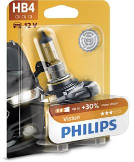 Галогенна лампа HB4 12V 51W Vision +30% блістер PHILIPS