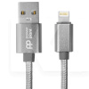 Кабель USB Lightning 2.4А 1м сірий PowerPlant (CA912322)