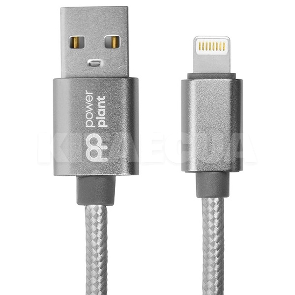Кабель USB - Lightning 2.4А 1м серый PowerPlant (CA912322)