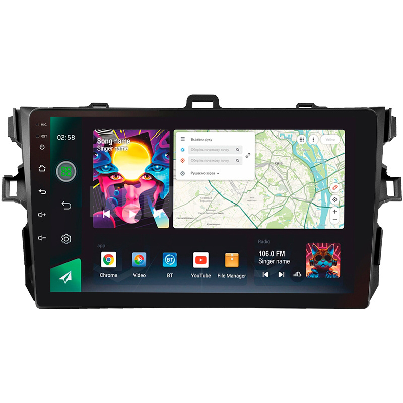 Штатная магнитола PRO 9464 4+64 Gb 9" Toyota Corolla 10 E150 2006-2013 SIGMA4car (39941)