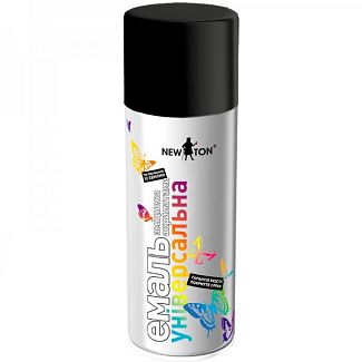 Фарба універсальна напівматова чорна 400мл NEW TON