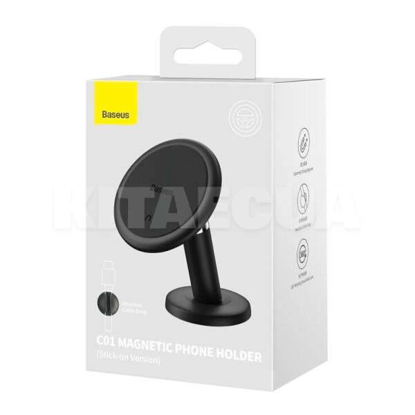 Автомобильный держатель на торпедо магнитный black BASEUS (SUCC000001) - 6
