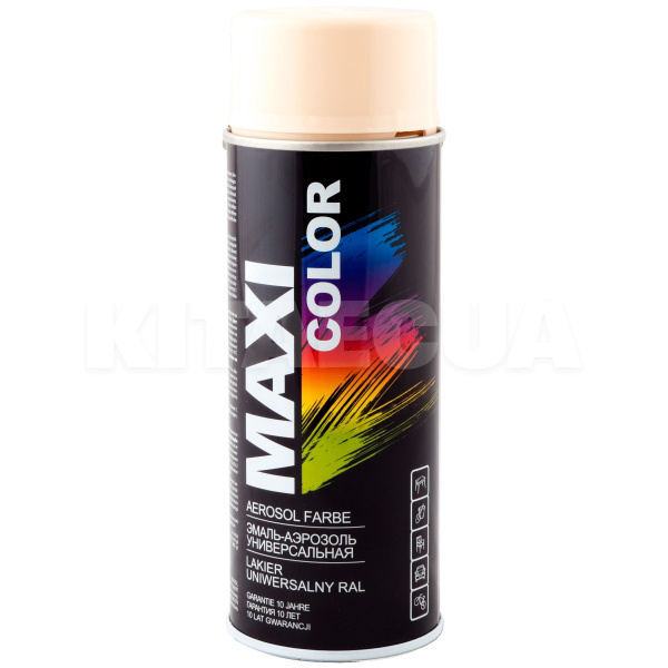 Краска-эмаль кремово-белая 400мл универсальная декоративная MAXI COLOR (MX9001-MAXI COLOR)