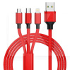 Кабель 3в1 USB - Lightning/microUSB/Type-C SC-330 1.2м красный XoKo (SC-330-RD)
