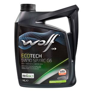 Масло моторное синтетическое 4л 5W-30 Ecotech SP/RC G6 WOLF