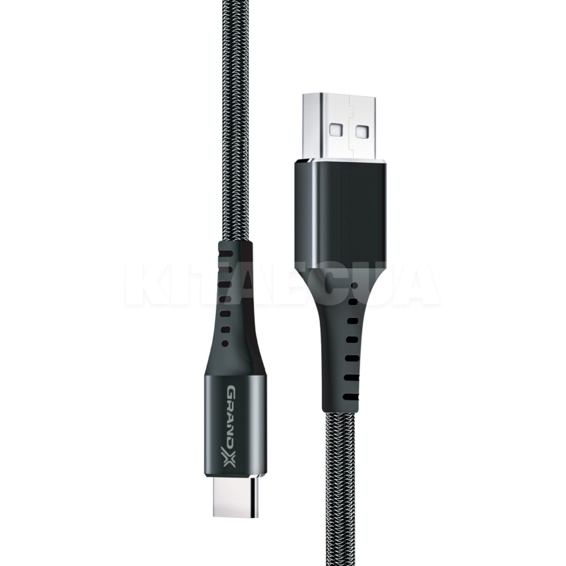 Кабель USB - Type-C 3A 1.2м черный Grand-X (FC-12B)