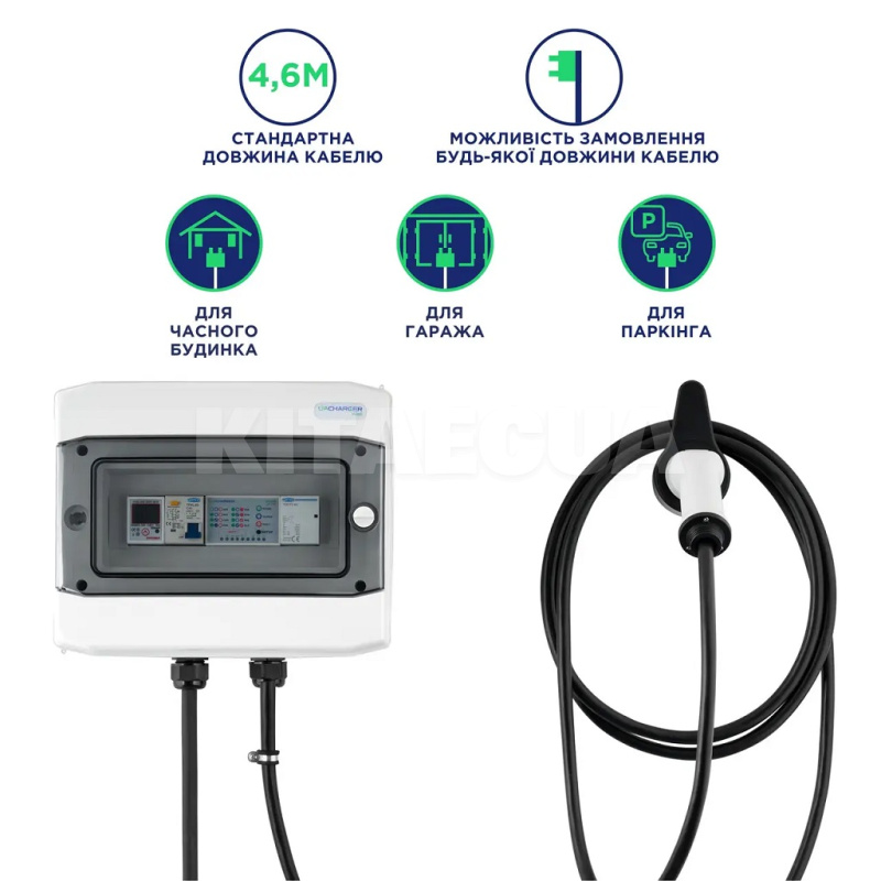 Зарядка для електромобіля Type Tesla 9.2 кВт 40А 1-фаза WALL UACHARGER (CHC-WL220941-21-7) - 2