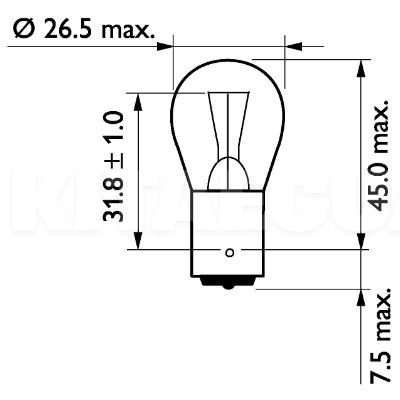 Лампа розжарювання 24V 21W Bus&amp;Truck PHILIPS (PS 13498 CP) - 2