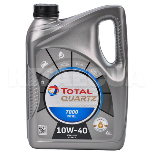 Масло моторне напівсинтетичне 4л 10W-40 Quartz 7000 Diesel TOTAL (203710)