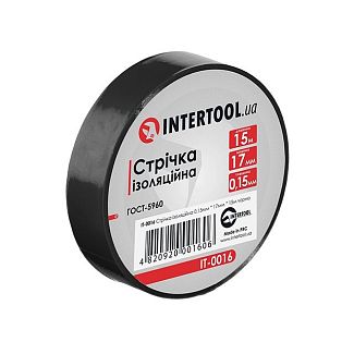 Лента изоляционная 17мм x 15м черная Intertool