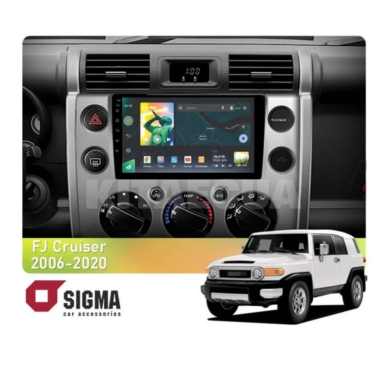 Штатна магнітола X9232 2+32 Gb 9" Toyota FJ Cruiser J15 2006-2020 (F1) SIGMA4car (33842)