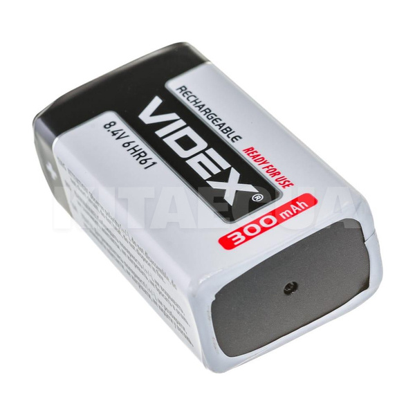 Акумулятор 6HR61 300 mAh прямокутна нікель-металогідридна 8,4 У 9-volt (1 шт.) VIDEX (6HR61/300/1DB) - 2