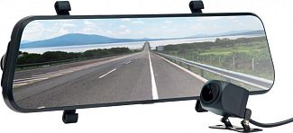 Зеркало заднего вида с регистратором Full HD 1920х1080 с 9.66" дисплеем, 2 камеры Globex