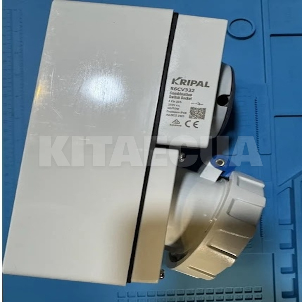 Силовая, промышленная розетка Blue CEE 32A 3 Pin - настенная (SOC-32A) - 4