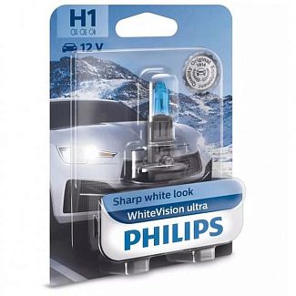 Галогенна лампа H1 55W 12V White Vision Ultra +60% PHILIPS