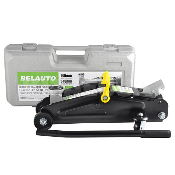Домкрат гідравлічний підкатний до 2т (130мм-330мм) пластиковий кейс BELAUTO (DP28P)