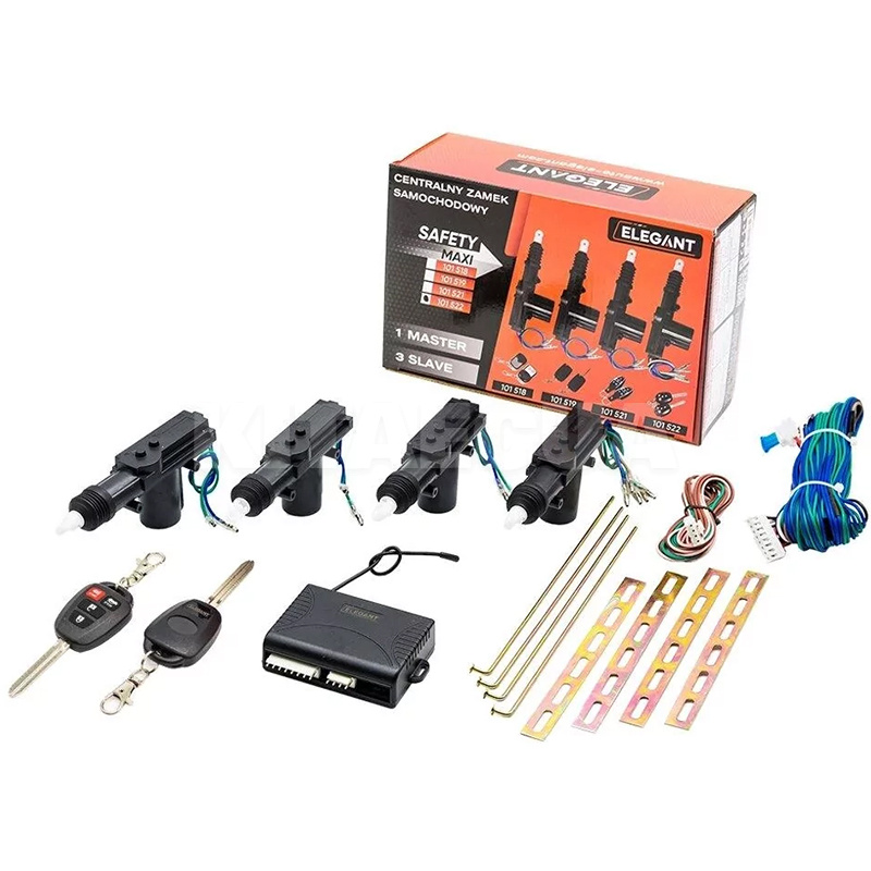 Комплект центрального замка EL 101 522 посилений з дистанційним управлінням та ключами ELEGANT (103792)