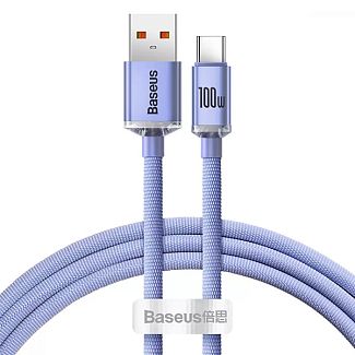 Кабель USB - Type-C 100W Crystal Shine Series 2м фиолетовый BASEUS