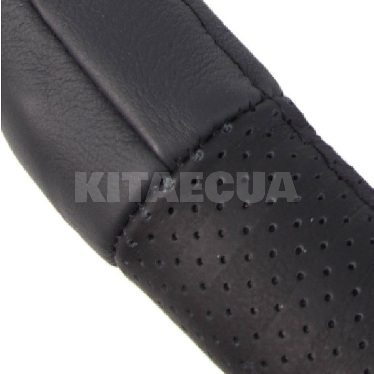 Чохол на кермо XXL (43-46 см) чорна натуральна шкіра з перфорацією VITOL (B 317 XXL) - 2