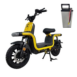 Электроскутер U1s 130 км 1500 Вт желтый + дополнительная батарея ScoutX