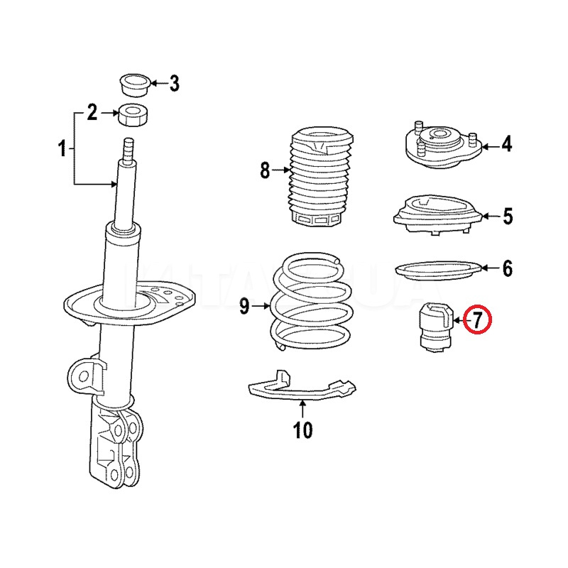 Отбойник амортизатора передний ОРИГИНАЛ на TOYOTA bZ4X (48331-42110)